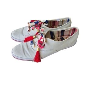 Kate Spade x Keds White Shoes With Colorful Tasseled Laces